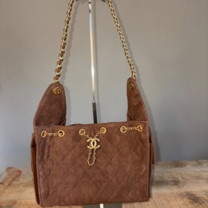 High Quality Small Chocolate Brown Suede Hobo 25